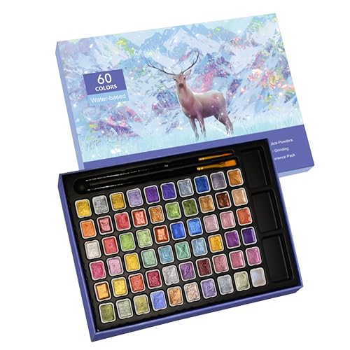 Mini Shimmer Watercolor Paint Set (60 Count)