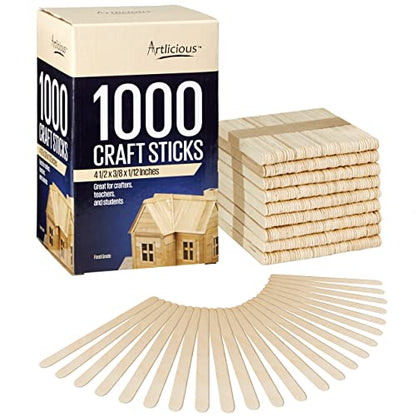 1000 Popsicle Sticks (1000 Count)