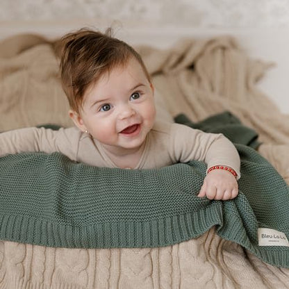 100% Organic Cotton Heritage Knit Textured Baby Quilt Blanket