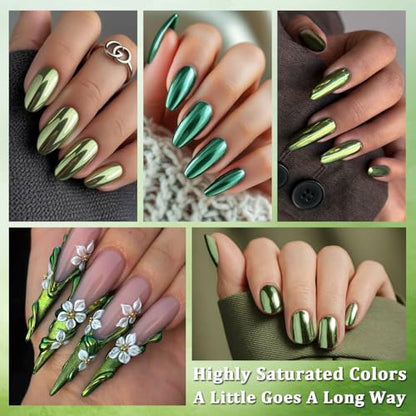 4 Colors Chrome Nail Powder Set Metallic Mirror Effect Nail Chrome Powder