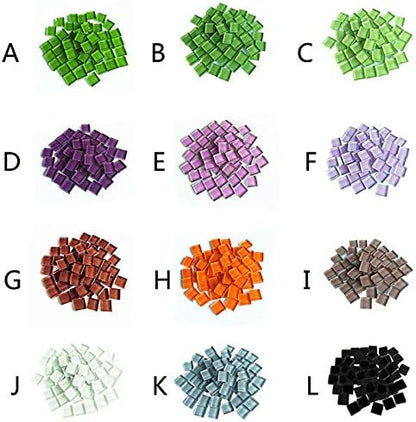 BestTeam Craft Material Mosaic Tile, Micro Glass Tiny Mini Mosaic Tile DIY Hobbies Children Handmade Crystal Free Stone Craft Material Creativity 300g (White)