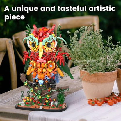 Flower Owl Animal Building Toy for Adults