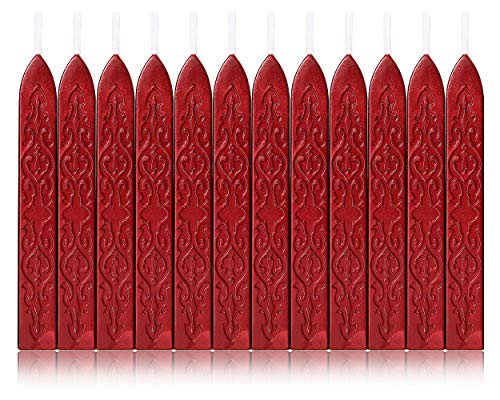 12Pcs Sealing Wax Sticks with Wicks for Wax Seal Stamp (12 Count)