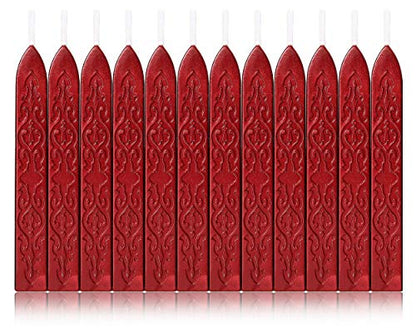 12Pcs Sealing Wax Sticks with Wicks for Wax Seal Stamp (12 Count)