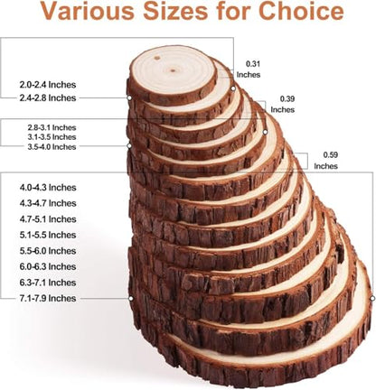 Unfinished Wood Slices with Hole