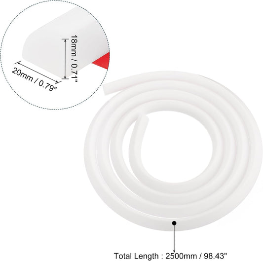 uxcell Flexible Molding Trim, 98 Inch Flexible Quarter Round Molding Silicone Peel and Stick Trim Self Adhesive Shower Water Barrier for Corner Decor Bathroom Kitchen, White