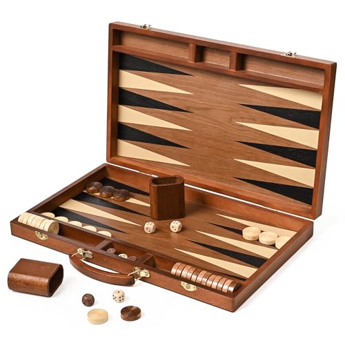 Sapele Wood Backgammon Board Game Set