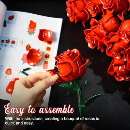 Red Roses Building Blocks Set