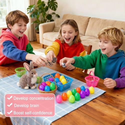 32 Pack Brain Teaser Puzzles & Colorful Easter Eggs (32 Count)