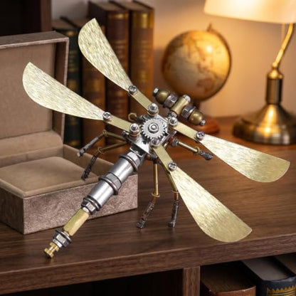 3D Metal Puzzle Kit for Adults Teens Steampunk Dragonfly 140+ Pcs Mechanical Assembly Models 3 Hours to Build Ideal for Gifts and Decorations