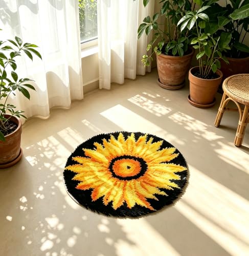 Sunflower Latch Hook Rug Kit for Adults