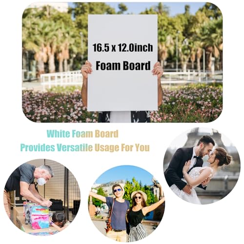 20 Pack White Foam Board 12" x 16.5"