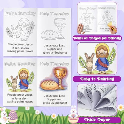 Easter Lent Catholic Crafts Coloring Book (24 Count)