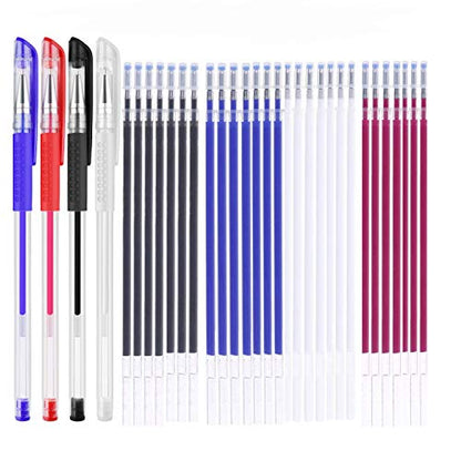 Heat Erasable Fabric Marking Pens with 28 Refills for Tailors Sewing (4 Count)