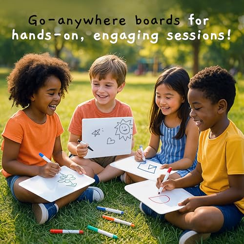 25 Pack Dry Erase Lapboards 9 inch by 12 inch Large Whiteboard White Board Set Great for Teachers (25 Count)