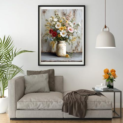 14ct Counted Stamped Cross Stitch Kits for Adults Flowers Printed Cross Stitch Patterns Art Crafts Cross Stitch Supplies