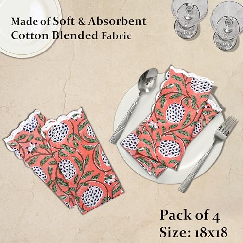 Hand Block Print Cloth Napkins (4.2329 Ounce)