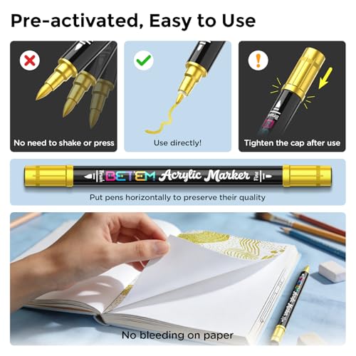 2 Gold Colors Paint Markers for Glass (2 Count)