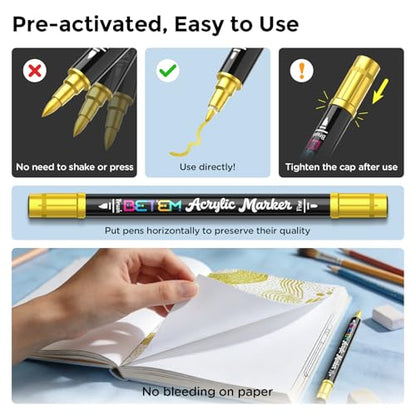 2 Gold Colors Paint Markers for Glass (2 Count)