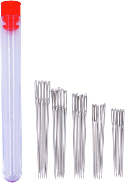 Sewing Kit for Teens & Petite Fingers | THIK-Grip Thimbles - Small (2) Medium (1) | Needles (55) | Ruler (1) | Fabric Clips (4) - Pins (100) (Not Heat Resistant) & More Supplies