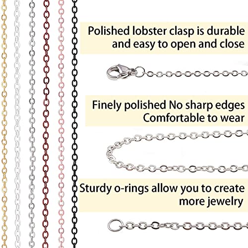 60ft Jewelry Necklace Chains 2mm Jewelry Chain Links for Making Bracelets Earrings DIY Craft Supplies Findings (60 Foot)