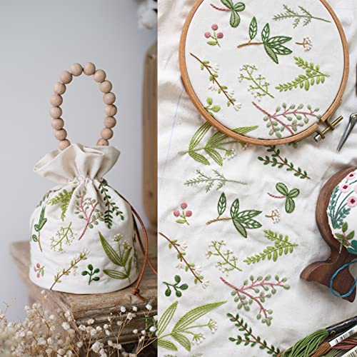 Embroidery Drawstring Bag Kits with Patterns
