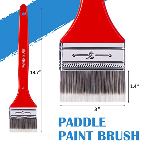Flat Paddle Paint Brush Set with Long Handle (10 Count)