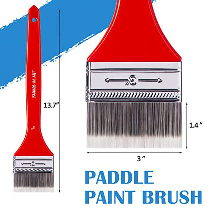 Flat Paddle Paint Brush Set with Long Handle (10 Count)