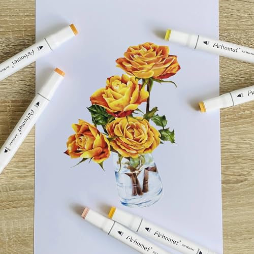 6 Colors Yellow Alcohol Markers Set (6 Count)