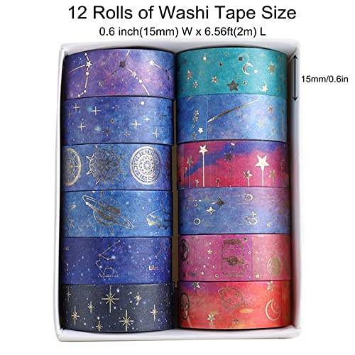 12 Rolls Galaxy Washi Tape Set (78.72 Foot)