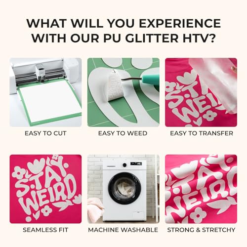 White Glitter HTV Vinyl Roll