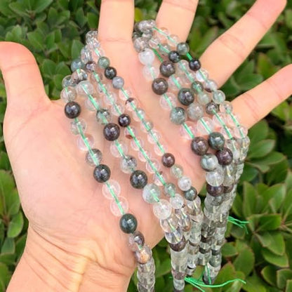120pcs Adabele Natural Green Phantom Crystal Quartz Healing Gemstone 6mm Round Loose Beads Gem Stone Spacer for DIY Craft Jewelry Making GE7 (116 Count)