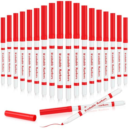 18 Pcs Line Washable Markers Red Fine Tip Markers for Kid