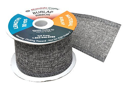 2 1 2 Inch Wide Gray Burlap Ribbon for Crafts (60 Foot)