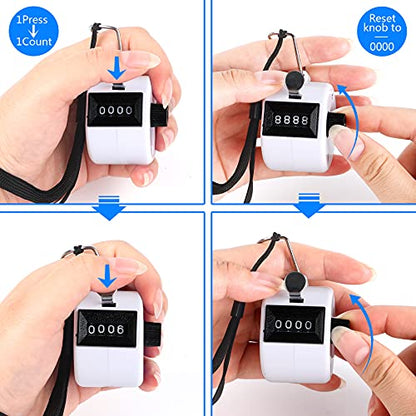 2 Pack Hand Tally Counter 4 Digital Click Counter for Sport Row School Event