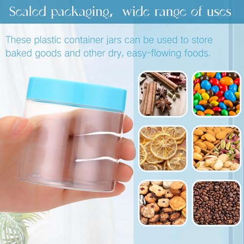 12 Pack 8 oz Plastic Container Jars with Lids Round Clear Travel Cosmetic Container Slime Jars for Toiletries (12 Count)
