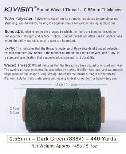 Round Waxed Polyester Thread 0.55mm