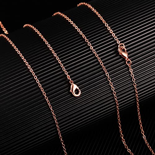 Wholesale 12PCS Rose Gold Plated Solid Brass Chain (12 Count)