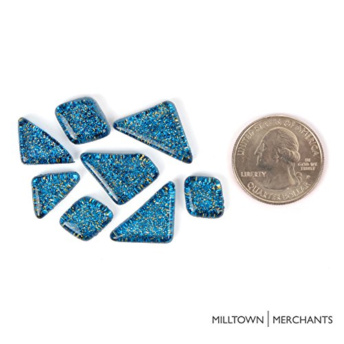 Dark Blue Glitter Mosaic Tile Pieces (16 Ounce)
