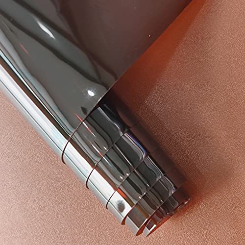HYANG Darkbrown Transparent PVC Super Clear Holographic Vinyl Faux Leather Sheets 1 Roll 12" x 47"