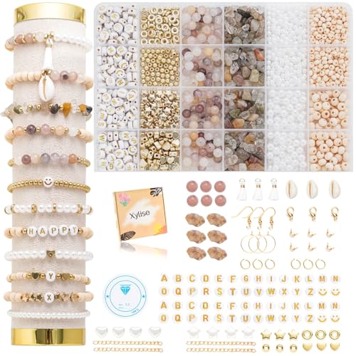 Jewelry Making Supplies Kit Natural Stone Beads for Irregular Natural Stone with for DIY Craft Bracelet Necklace Earrings for Adults