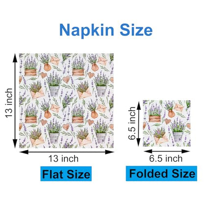 Paper Napkins 80 Pack 2 Ply Floral Beverage Luncheon Dinner Paper Napkins Flower Print Disposable Napkins for Wedding Anniversary Celebrations (80 Count)