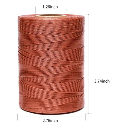 Waxed Thread 852Yards 150D 0.8mm Flat Polyester Wax Thread for Hand Sewing Leather Craft DIY Projects Shoes Repair Book Binding