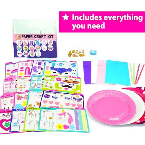 Unicorn & Bunny Beginner Paper Craft Kit for Girls Age 3+