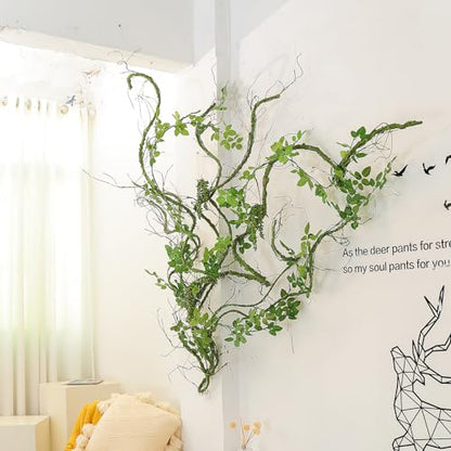 118" M Green Grapevine Garland Fake Tree Branches Willow Twigs