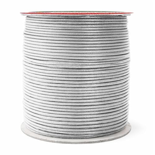 2mm Silver Waxed Cord