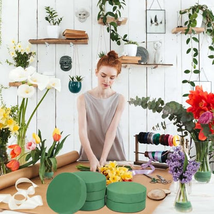 6 Pcs Round Floral Foam Blocks for Flower Arrangements