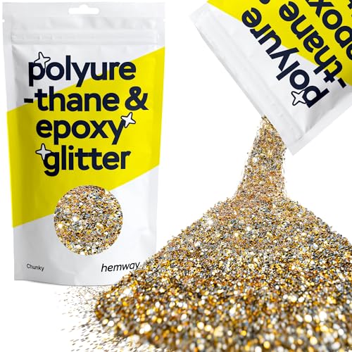 Resin Glitter Gold Silver 100g Chunky Polyurethane & Epoxy Glitter (3.5 Ounce)