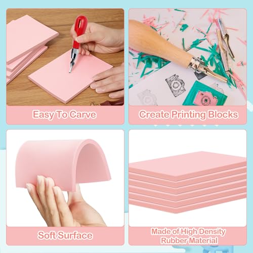 50 Pack Rubber Carving Blocks 4 x 6 Inch (50 Count)