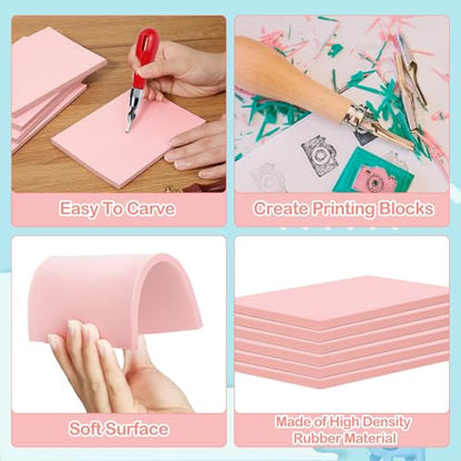 50 Pack Rubber Carving Blocks 4 x 6 Inch (50 Count)